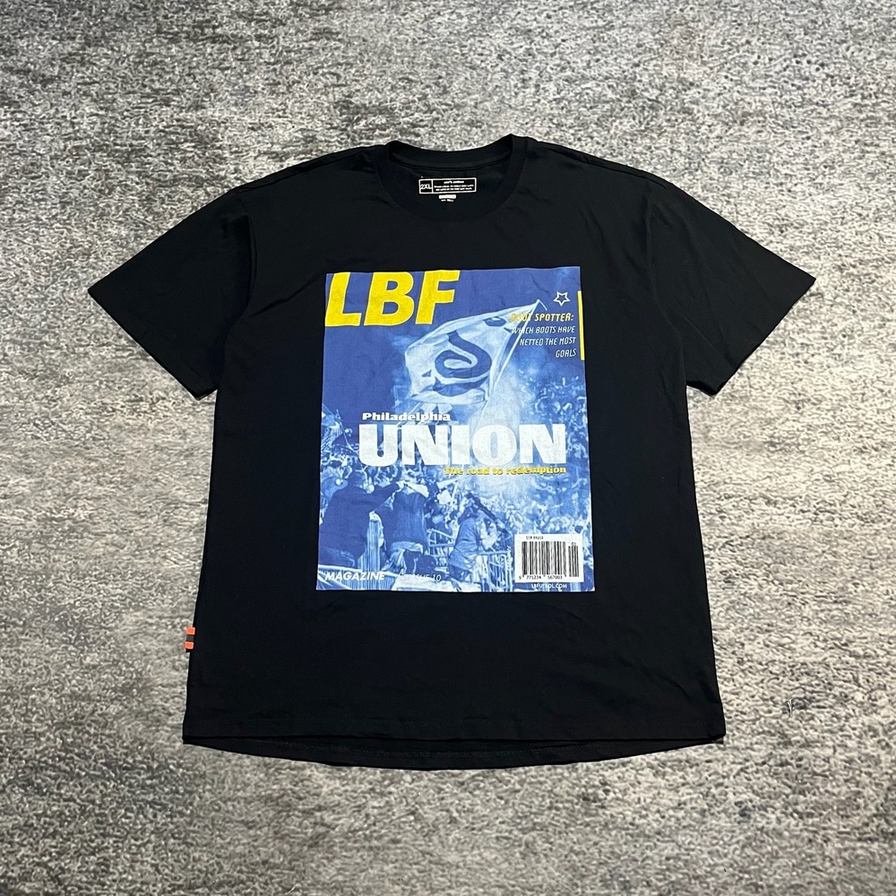 Live Breathe Futbol x Philadelphia Union T‎ Shirt Mens XXL Black Magazine Cover